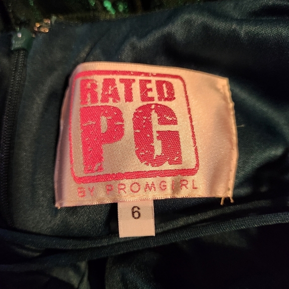 PromGirl Rated PG - Green Statement-Back Long Sequin Prom Dress - Picture 12 of 14